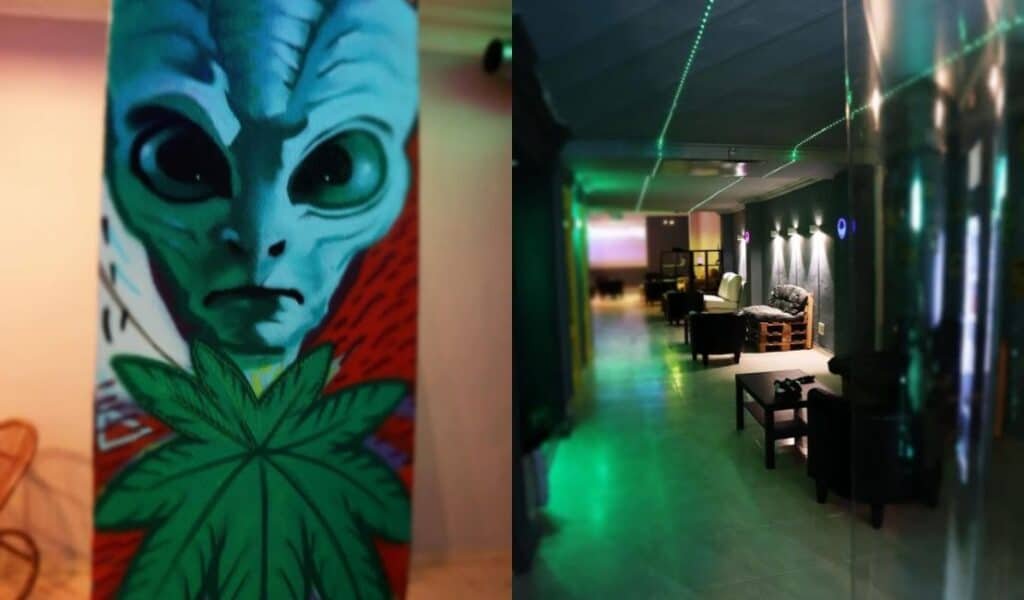 Área 51 Social Club Valencia futuristic lounge interior
